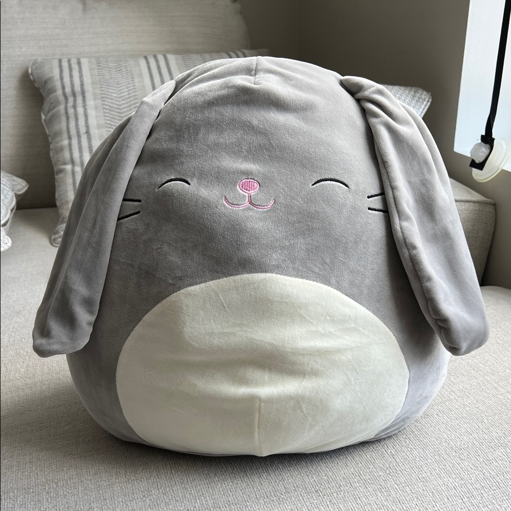 20” RARE DISCONTINUED NWT Kellytoy Squishmallow Blake Gray Bunny Rabbit Plush